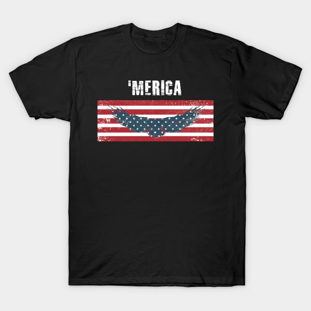 Eagle 'Merica Stars and Stripes T-Shirt by TriHarder12